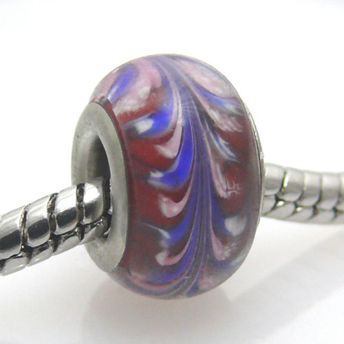 Großlochperlen Bead Glasperlen bunt 13mm Glasbead zum Sammeln -632
