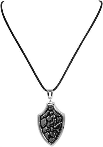Neu modische Herrenkette mit Anhänger aus Edelstahl Kette 63cm silber schwarz