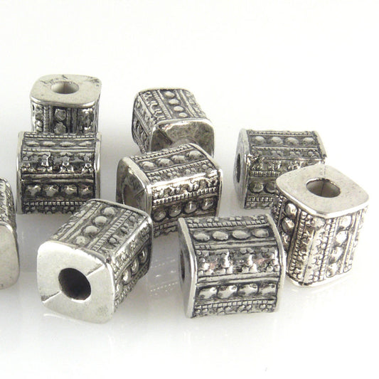 10x Perlen Kunststoffperlen 10mm Spacer Acrylperlen silber -1451