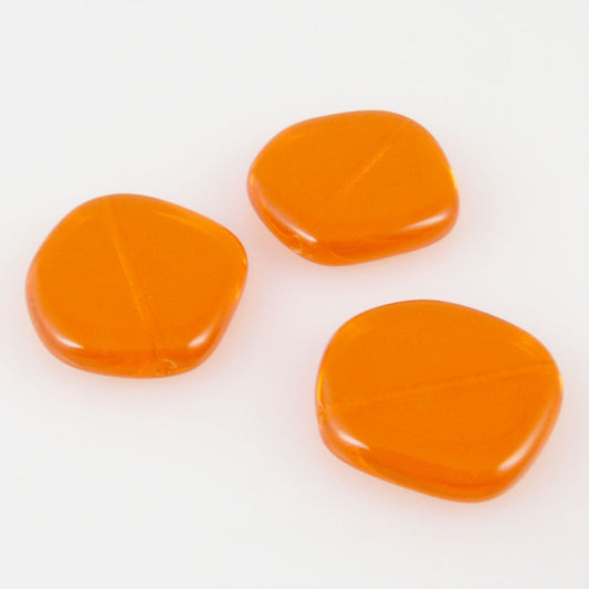 3 große Glasperlen 21mm orange Bastelperlen Scheiben Schmucksteine -1525