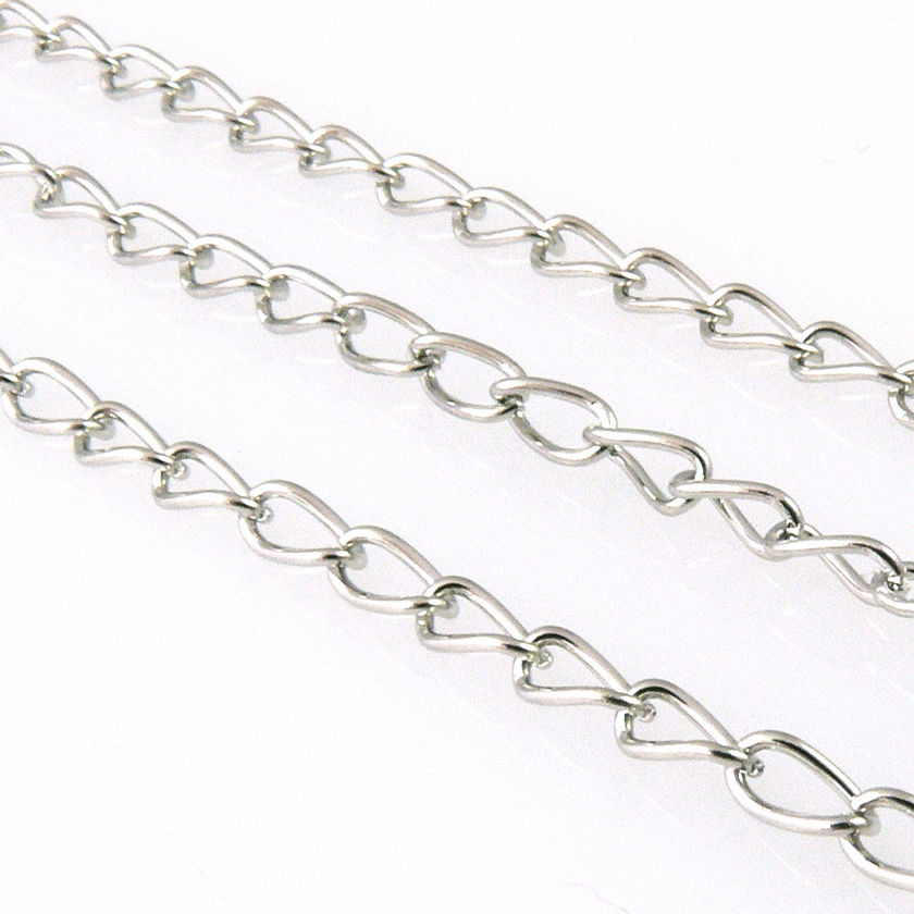 100cm Metallkette Gliederkette 5x3,5mm Ankerkette silberfarben 1m Verbinder 1415