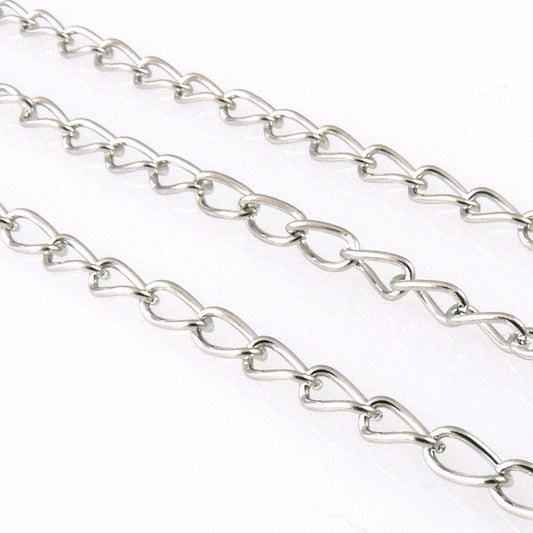 100cm Metallkette Gliederkette 5x3,5mm Ankerkette silberfarben 1m Verbinder 1415