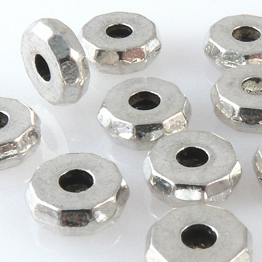 15 Rondelle Metallperlen 8x3mm Spacer Perlen altsilber Metallspacer -1372
