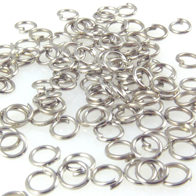 100 runde Biegeringe Ø 5mm Binderinge 0,7mm silberfarben Verbinder -281