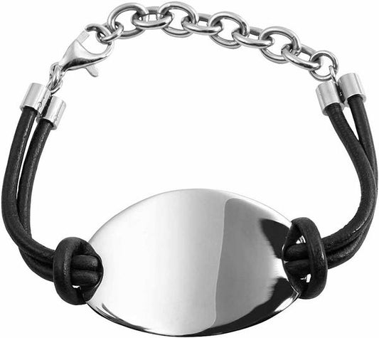 Armband aus Leder Edelstahl 18-23cm gooix Lederband Lederarmband schwarz