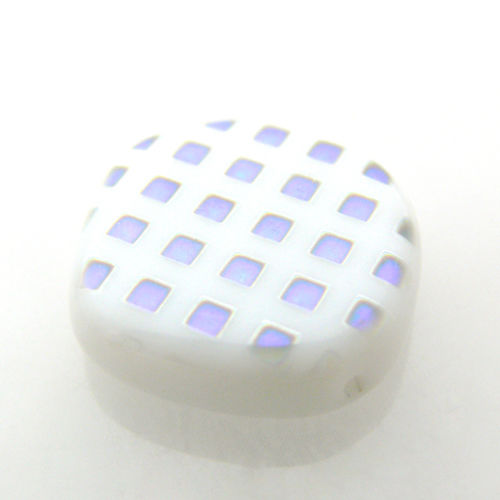 1 veredelte weiße Perle Glasperle Scheibe weiß 20mm Beads zum Basteln -550