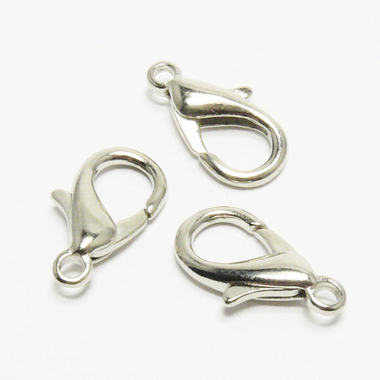 3 große Verschlüsse 21x12mm Karabiner silberfarben Kettenverschluss silber -1167