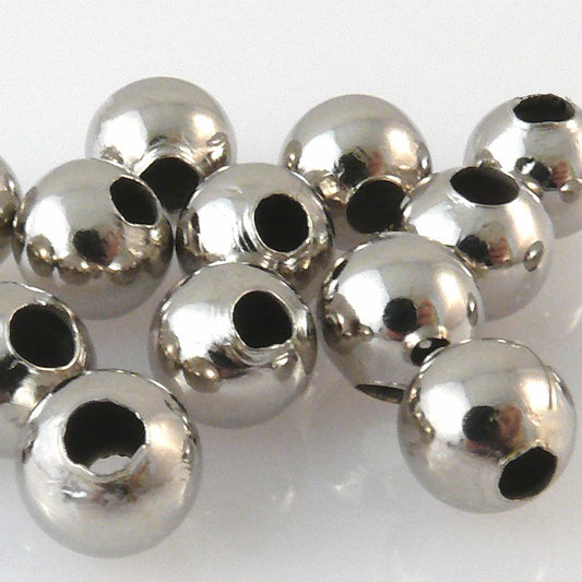 15 Metallperlen Kugeln 8mm rund silberfarben Metallkugeln zum Basteln -669