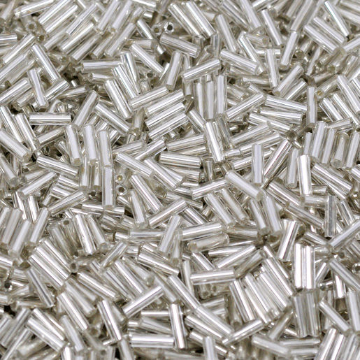 600 Rocailles-Stifte 7mm Röhrchen silber Perlen mit Silbereinzug Rocaillesperlen