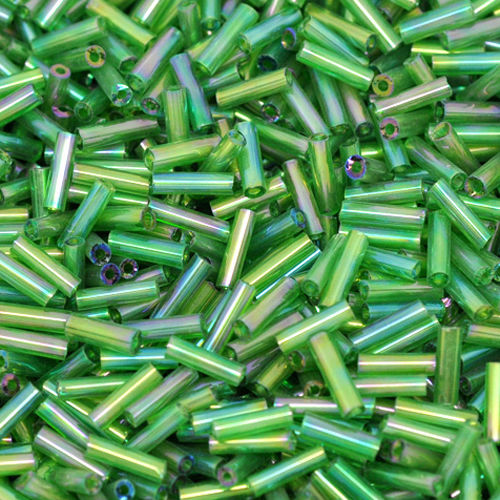 480 Rocailles-Stifte Mix 7mm Röhrchen grün Lüster Perlen Rocaillesperlen