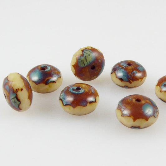 7x edle Glasschliffperlen facettierte Perlen Rondelle 7x10mm braun Glasperlen