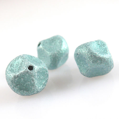 3 Spacer Perlen mintgrün Glasperlen 13mm zum Basteln von Ketten -1046