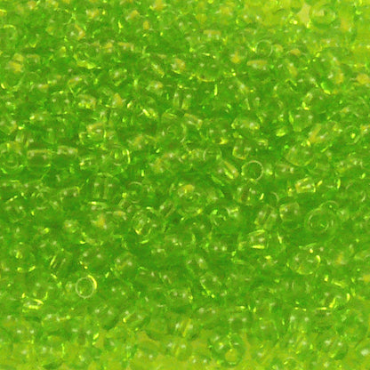 Rocailles Perlen Apfelgrün 1.200 Stück Glasperlen 2,4mm mit Loch 0,9mm Häkelschmuck fädeln Größe 9/0