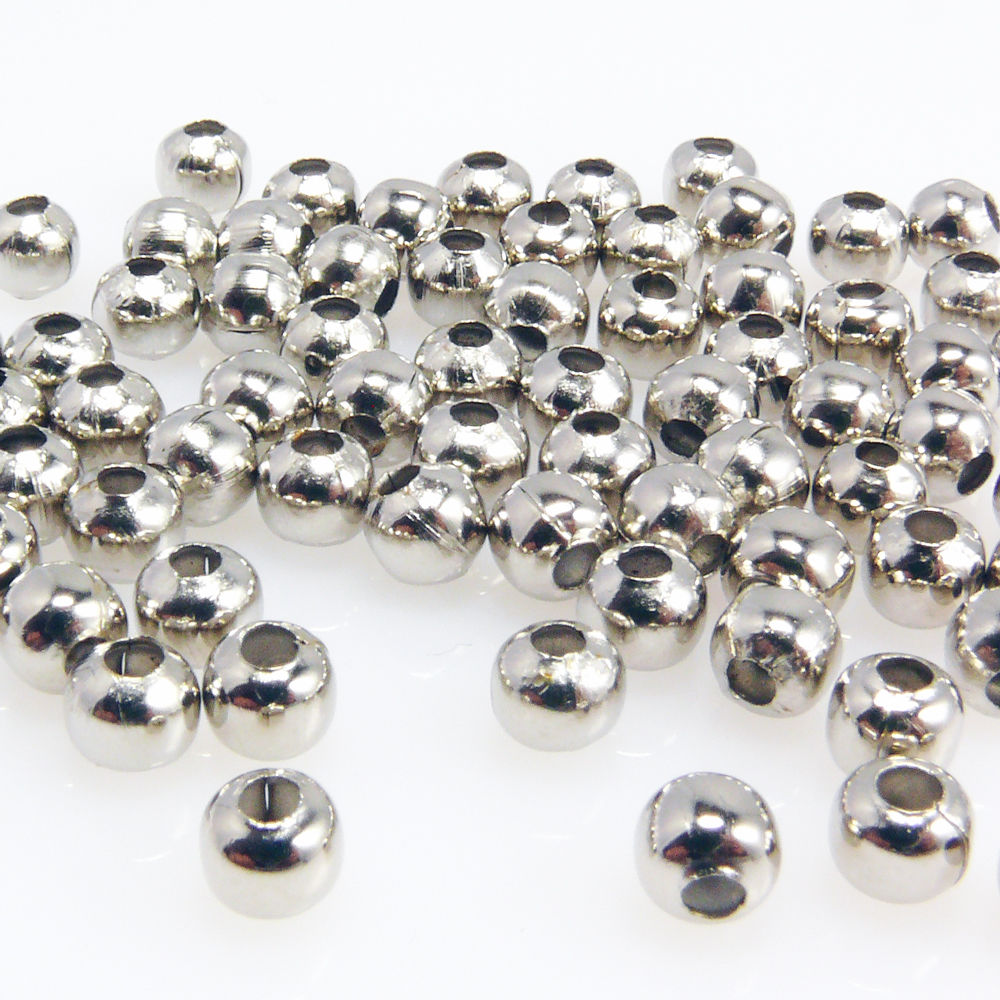75 Metallperlen Kugeln 5mm rund silberfarben Metall Schmuckkugeln Metallkugeln
