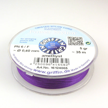 GRIFFIN Power Nylon Perlseide PN6 Ø 0,40mm amethyst ~35m Nylonfaden Perlenschnur