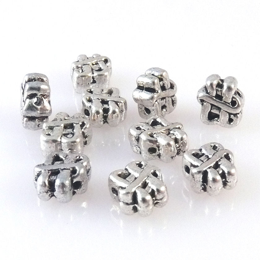 10x Metallperlen Schnörkel Spacer 8mm Metall Perlen altsilber Schmuck basteln