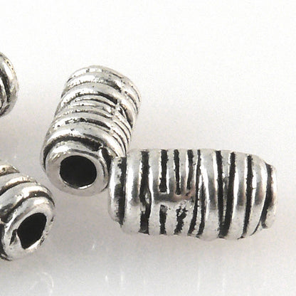 5 Metallperlen Perlen 11mm Spacer Großlochperlen altsilber Metall Bastelperlen
