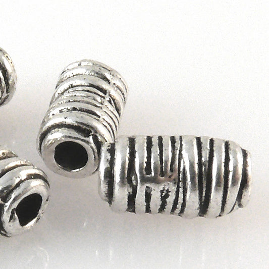 5 Metallperlen Perlen 11mm Spacer Großlochperlen altsilber Metall Bastelperlen