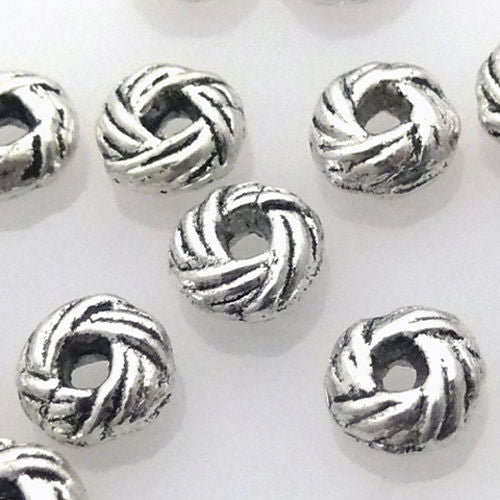 15 Metallperlen Metall Perle Rondelle silber Perlen Bastelperlen Spacer -777