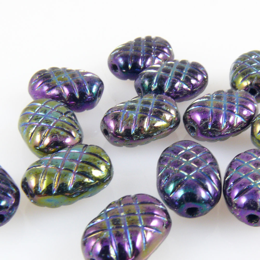 15 bunte Glasperlen 10mm ovale Perlen bunt Beads zum Auffädeln -713