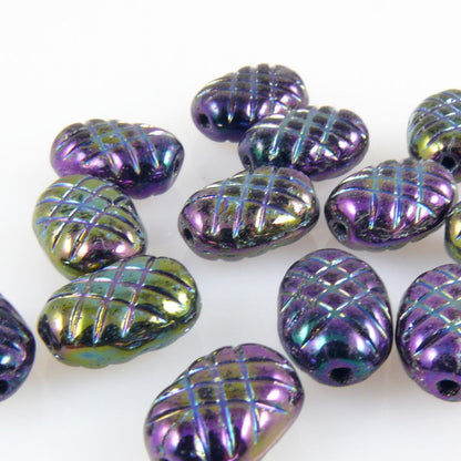 15 bunte Glasperlen 10mm ovale Perlen bunt Beads zum Auffädeln -713