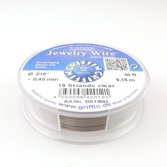 GRIFFIN Schmuckdraht 9,15m Juwelierdraht 19 Strang 0,45mm Edelstahldraht Draht