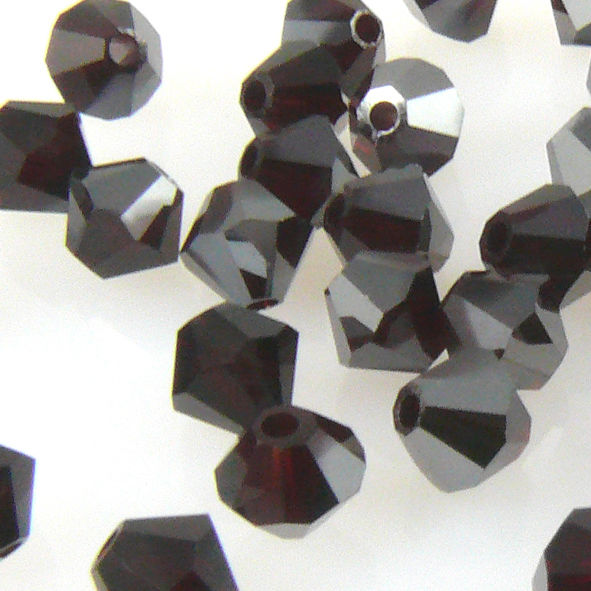 100x SWAROVSKI ELEMENTS 5301 Bicone 4mm Garnet Satin Glasperlen rot Doppelkegel