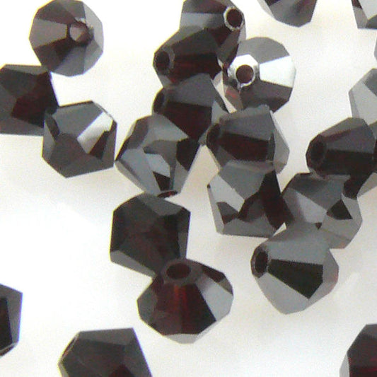 100x SWAROVSKI ELEMENTS 5301 Bicone 4mm Garnet Satin Glasperlen rot Doppelkegel