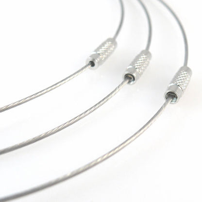 Halsreif aus Edelstahl mit Schraubverschluß 46cm altsilber Collier silber -2012