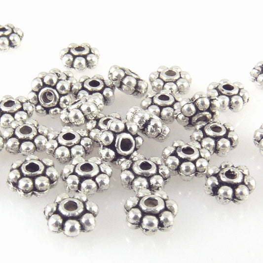 30x Metallperlen Rondelle 2,5x5mm Spacer Metall Perlen altsilber zum Basteln -1444