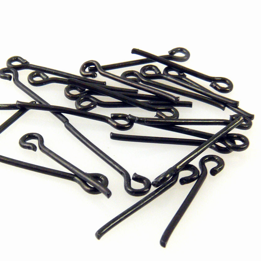 Ösenstifte 24x Kettelstifte schwarz 18mm Stifte Verbinder zum Schmuck Basteln