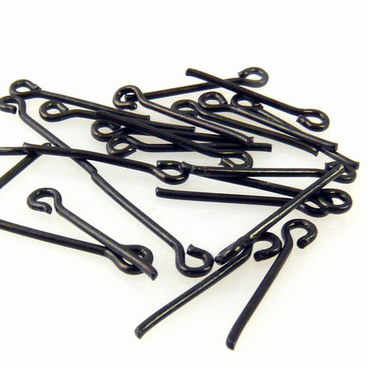 Ösenstifte 24x Kettelstifte schwarz 18mm Stifte Verbinder zum Schmuck Basteln