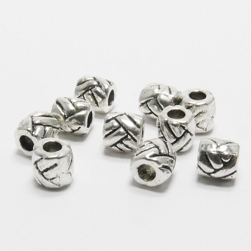 Metallperlen 5mm Spacer Großlochperlen altsilber 10 St.