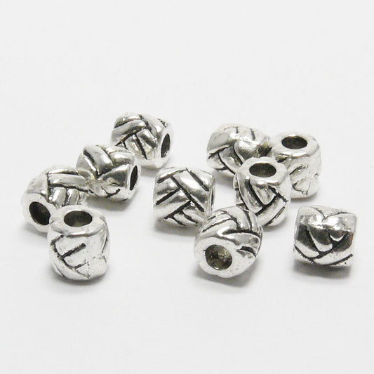 Metallperlen 5mm Spacer Großlochperlen altsilber 10 St.
