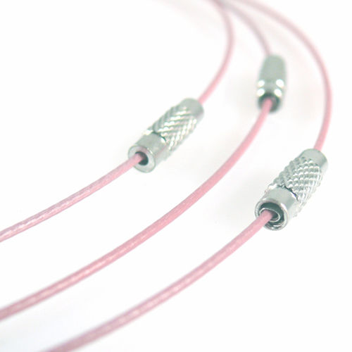 Halsreif aus Edelstahl mit Schraubverschluß 46cm altrosa Collier rosa Halsreifen