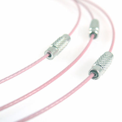 Halsreif aus Edelstahl mit Schraubverschluß 46cm altrosa Collier rosa Halsreifen
