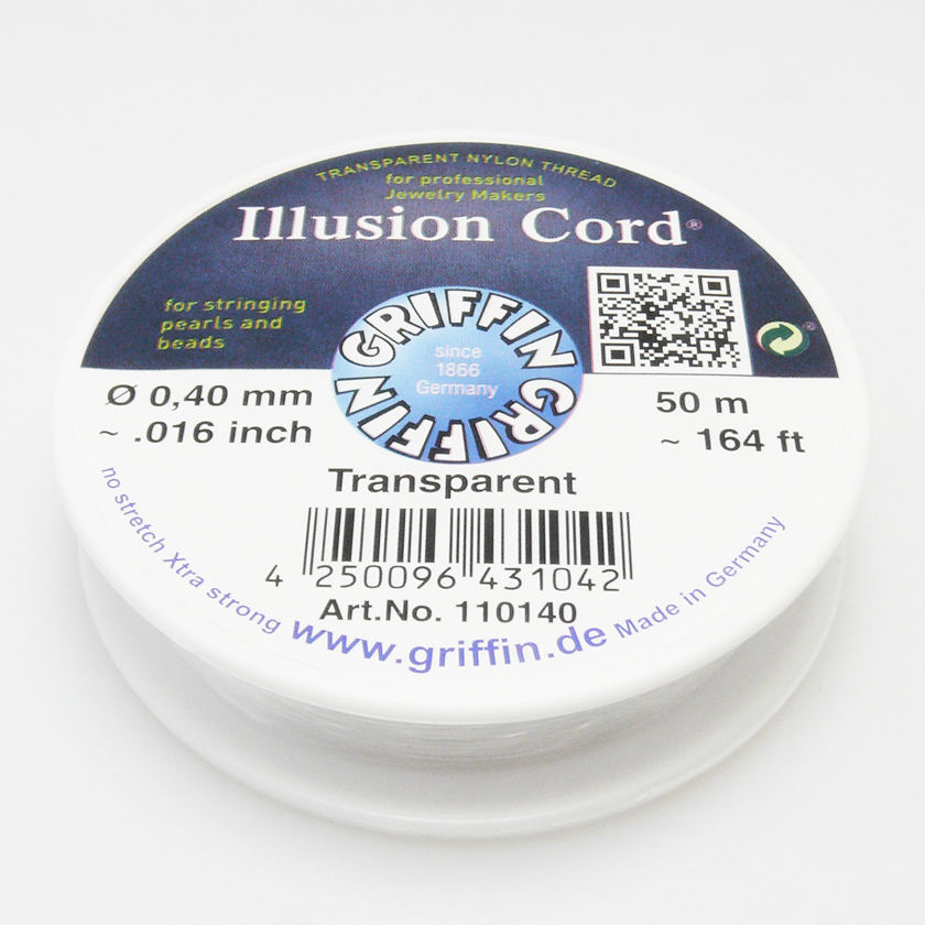 GRIFFIN Illusion Cord Nylonfaden Ø 0,40mm transparent 50m Nylonschnur -1221