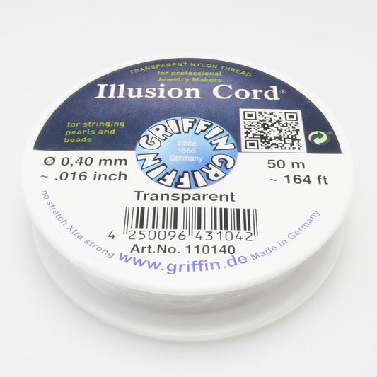 GRIFFIN Illusion Cord Nylonfaden Ø 0,40mm transparent 50m Nylonschnur -1221