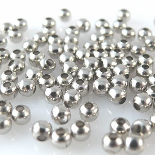 100 Metallperlen Kugeln 4mm rund silberfarben Metallkugeln zum Basteln -447