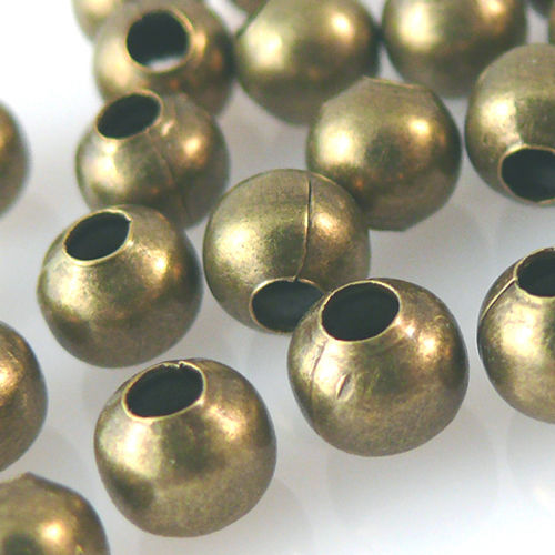 35 Metallperlen Kugeln 6mm rund bronze Perlen zum Schmuck Basteln -1272