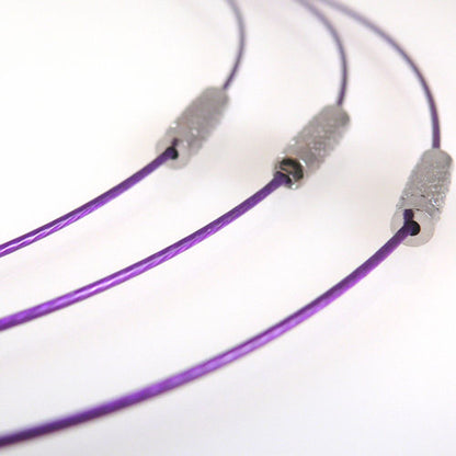 Halsreif aus Edelstahl mit Schraubverschluß 46cm lila Halscollier Collier -2015