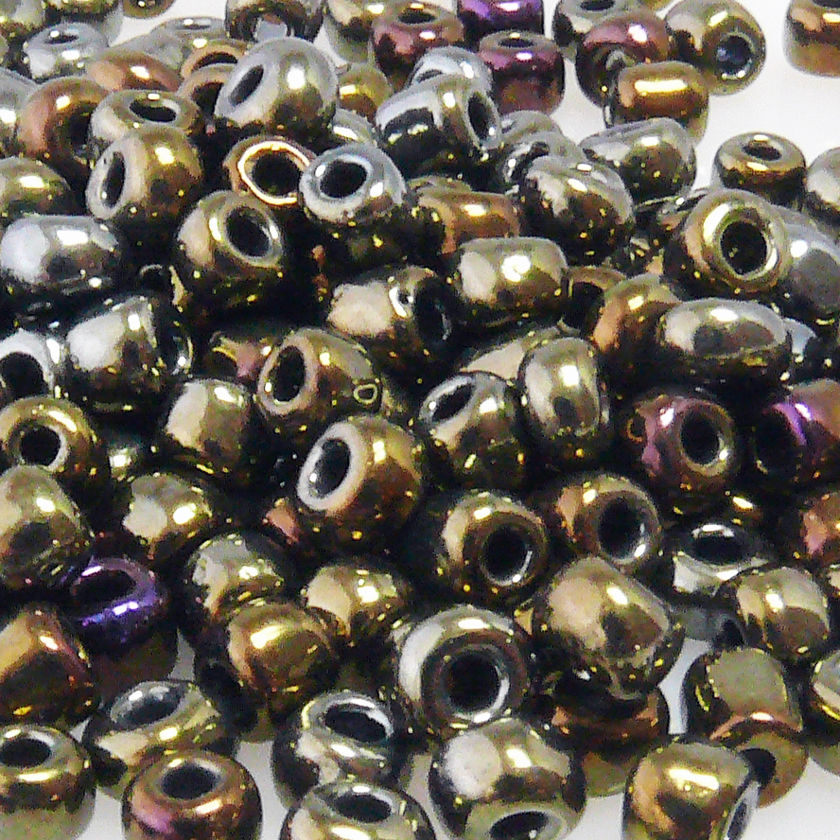 290 Rocailles Glasperlen braun bunt Perlen 4mm Rocaillesperlen zum Basteln -586