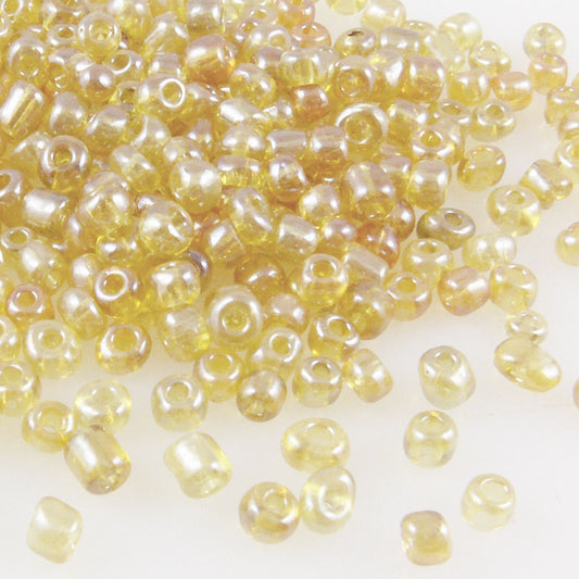 280 Rocailles Perlen Glasperlen 4mm AB beige Glas Beads Indianerperlen -716