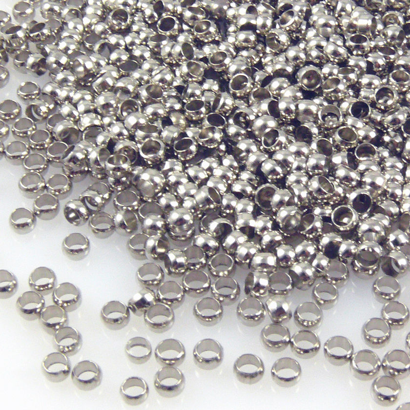 1000x Quetschperlen 3mm silberfarben Großpackung Crimps silber -1543