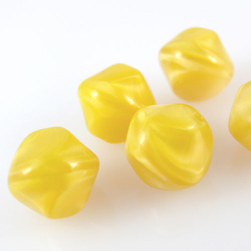 5 edle Glasperlen Nuggets 11mm sonnengelb Perlen gelb zum Schmuck basteln -1333