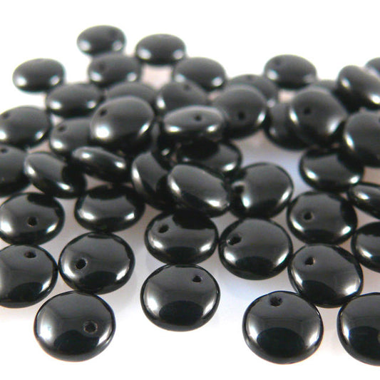 60 Glasperlen schwarz 6mm Scheiben Anhänger Perlen zum Schmuck Basteln -1359