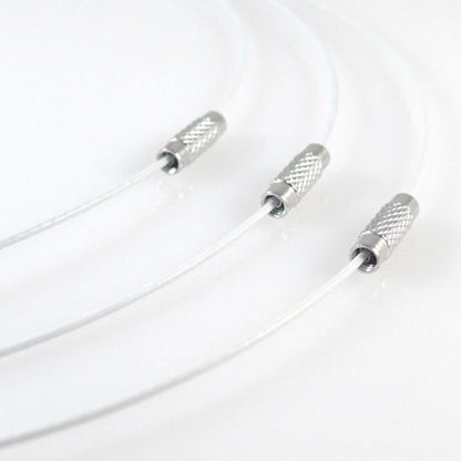 Halsreif aus Edelstahl mit Schraubverschluß 46cm altweiß Collier Damenkette-2014