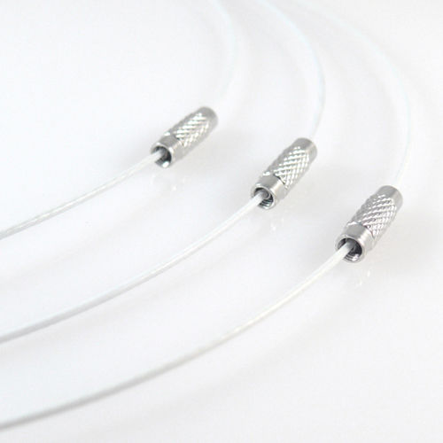 Halsreif aus Edelstahl mit Schraubverschluß 46cm altweiß Collier Damenkette-2014