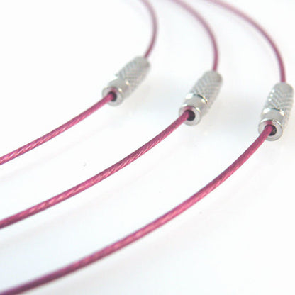 Halsreif aus Edelstahl mit Schraubverschluß 46cm fuchsia Collier Halsreifen pink