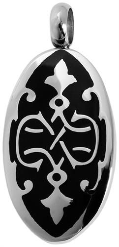 massiver Edelstahlanhänger 4cm silber-schwarz Ketten Anhänger Männerschmuck